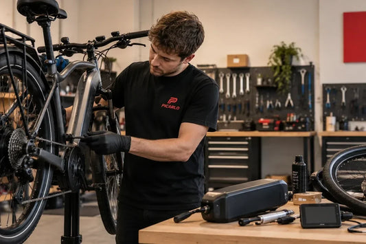 Picarlo technician preparing to upgrade your e-bike with compatible motor and electrical components