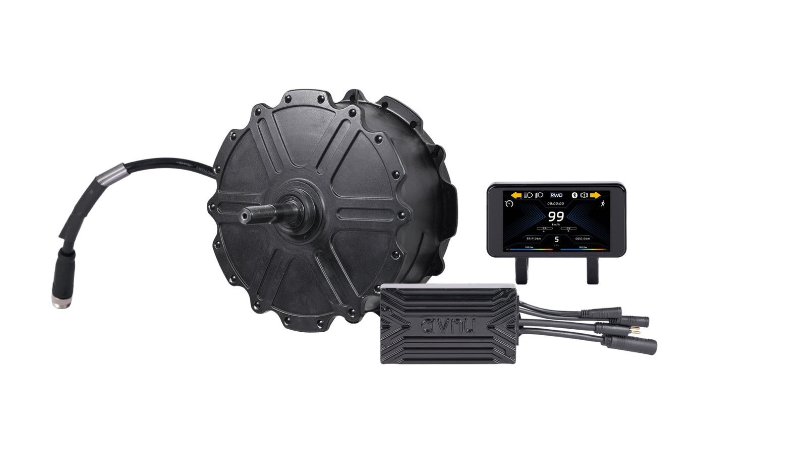 BK1010 conversion kit for ebike including rear motor, TC640 ride display, and controller