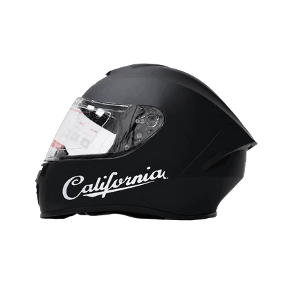 Freego California matte black full-face helmet rear view