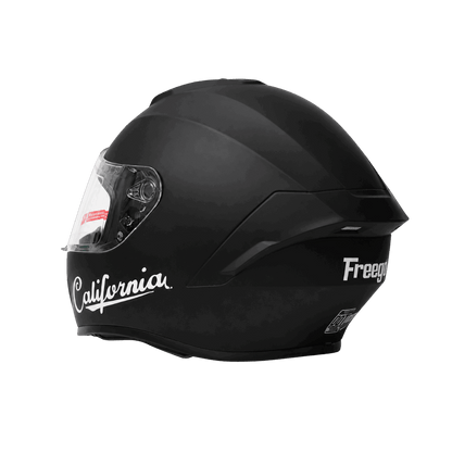 Freego California matte black full-face helmet side view