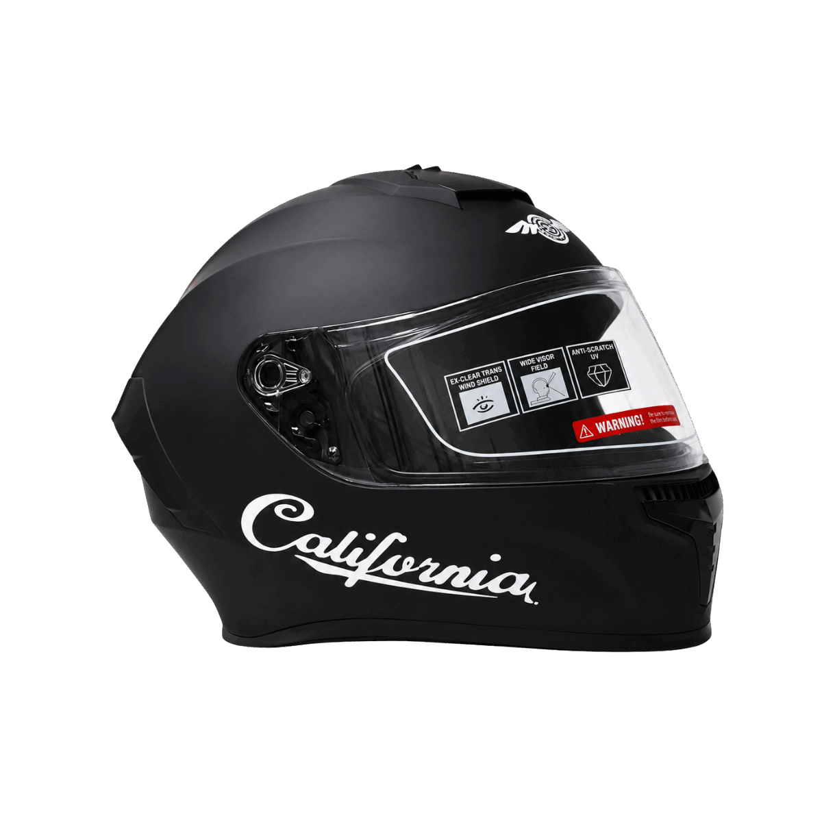 Freego California matte black full-face motorcycle helmet